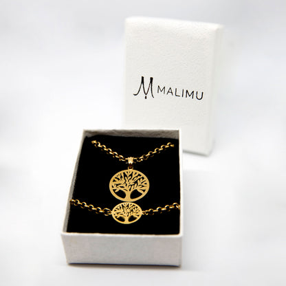 Collar Árbol de la vida + pulsera a juego de regalo